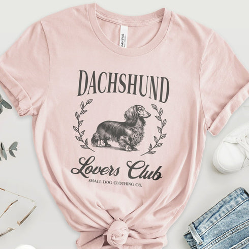 Longhaired Dachshund Tee for Women - Dachshund Lovers Club Shirt